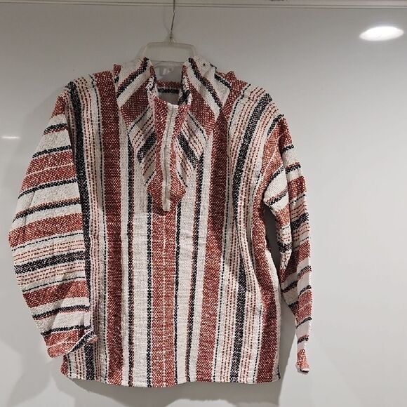 Striped Baja Hoodie Unisex Size Small - Picture 3 of 5